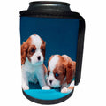 3dRose Danita Delimont - Puppies - Cavalier Puppies with shells, MR - Can Cooler Bottle Wrap (cc_258243)