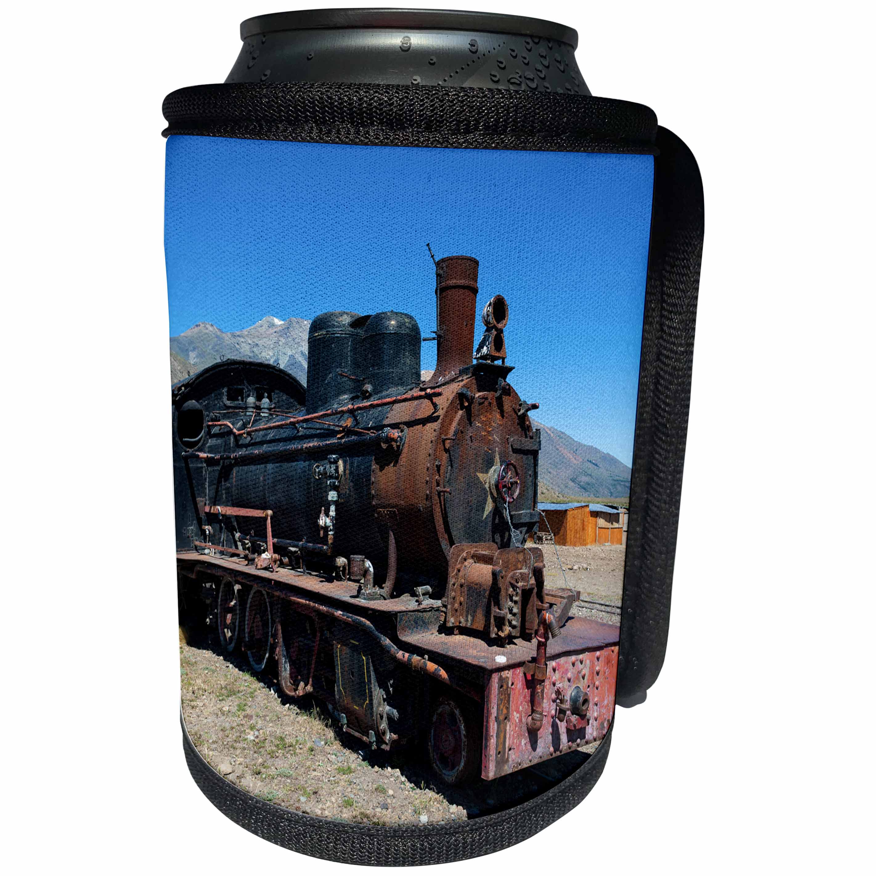 3dRose Danita Delimont - Trains - Rusting train. Chubut Province, Argentina - Can Cooler Bottle Wrap (cc_258299)