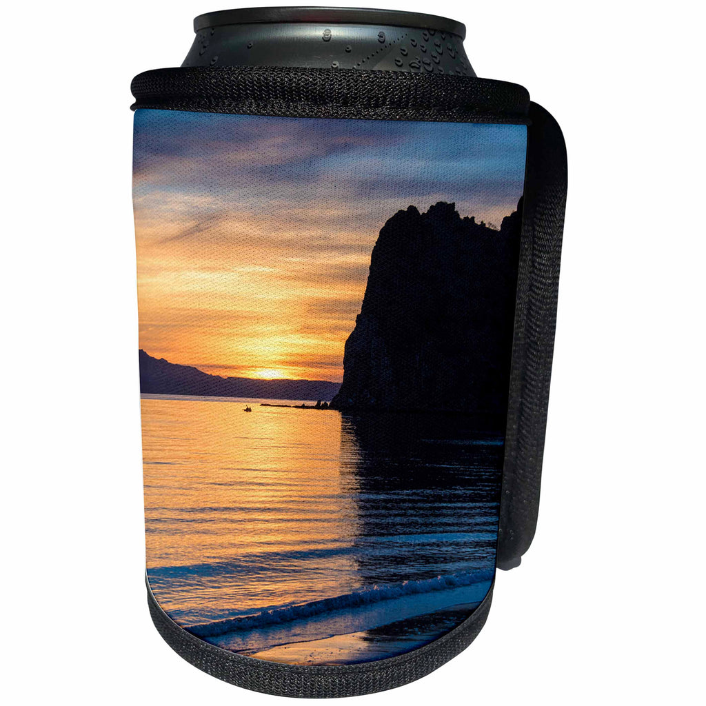 3dRose Danita Delimont - Oceans - Mexico, Sea of Cortez, Loreto Bay. Sunrise over Nopolo Rock. - Can Cooler Bottle Wrap (cc_258517)