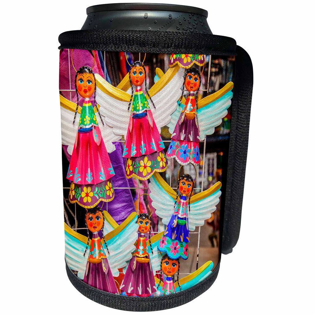 3dRose Danita Delimont - Markets - Colorful Mexican Angel Souvenirs, San Miguel de Allende, Mexico - Can Cooler Bottle Wrap (cc_258535)