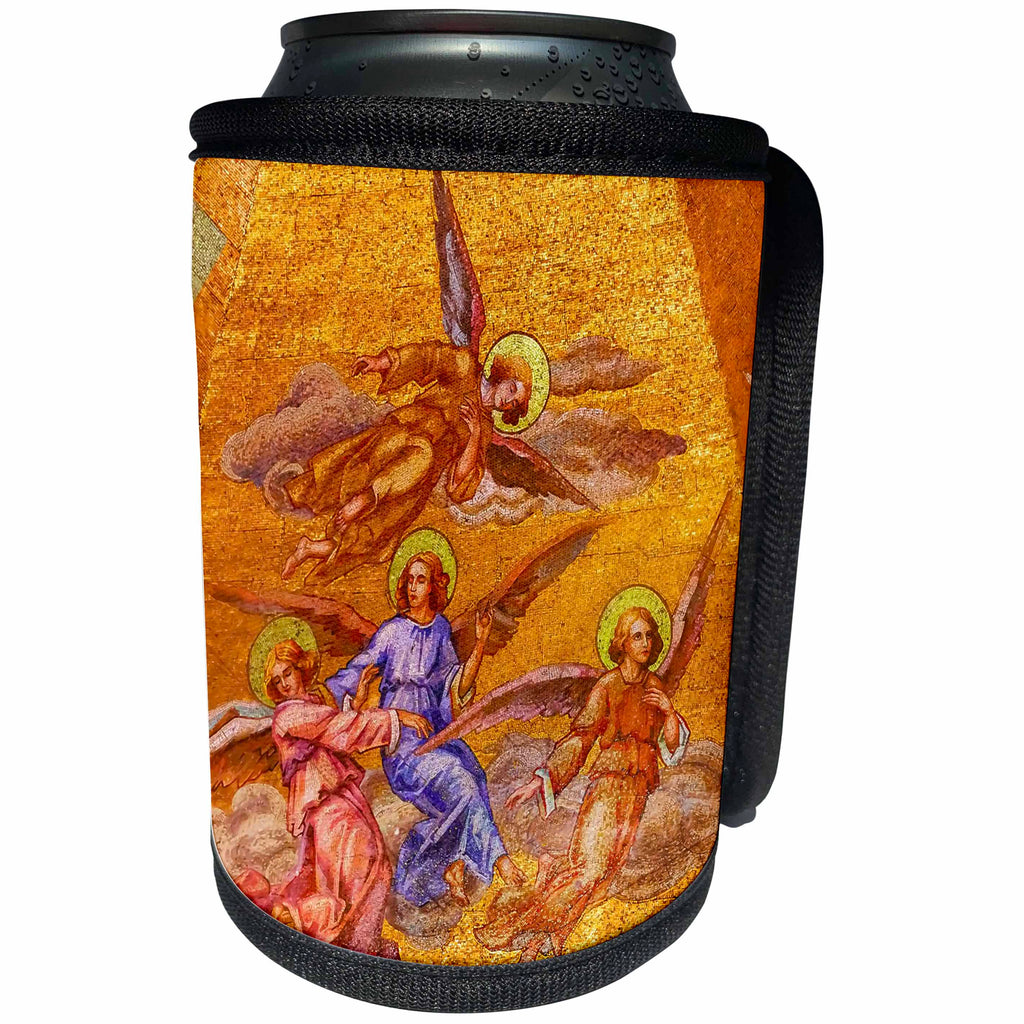 3dRose Danita Delimont - Religion - Angels Mosaic in Old Basilica, Guadalupe, Mexico City, Mexico. - Can Cooler Bottle Wrap (cc_258536)