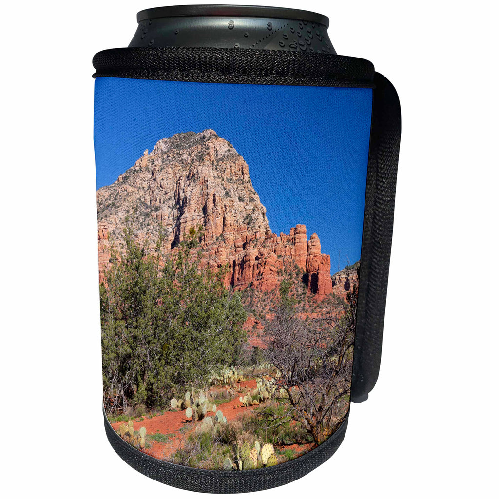 3dRose Danita Delimont - Deserts - Arizona, Sedona, Red Rock Country, Thunder Mountain - Can Cooler Bottle Wrap (cc_258713)
