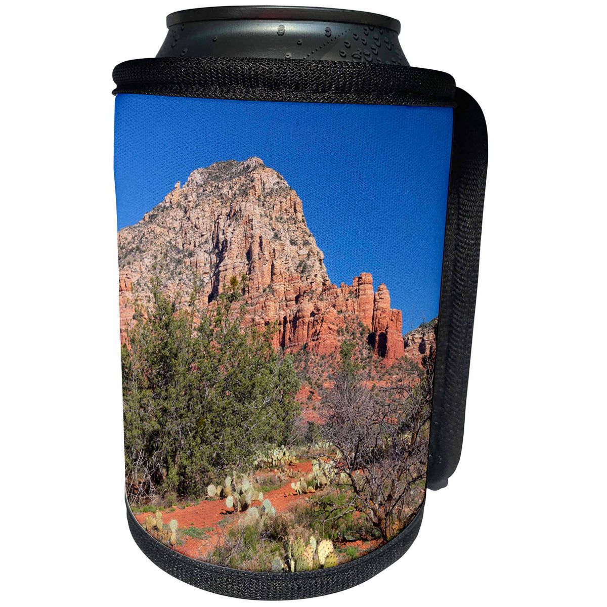 3dRose Danita Delimont - Deserts - Arizona, Sedona, Red Rock Country, Thunder Mountain - Can Cooler Bottle Wrap (cc_258713)