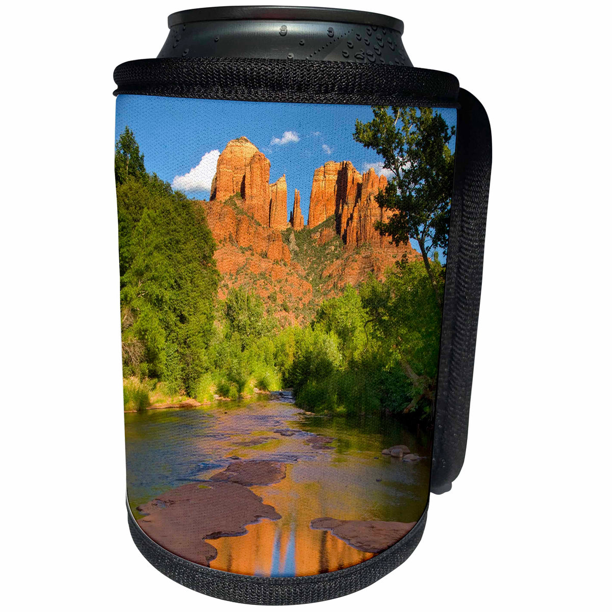 3dRose USA, Arizona. Summer evening at Red Rock Crossing near... - Can Cooler Bottle Wrap (cc_258736)