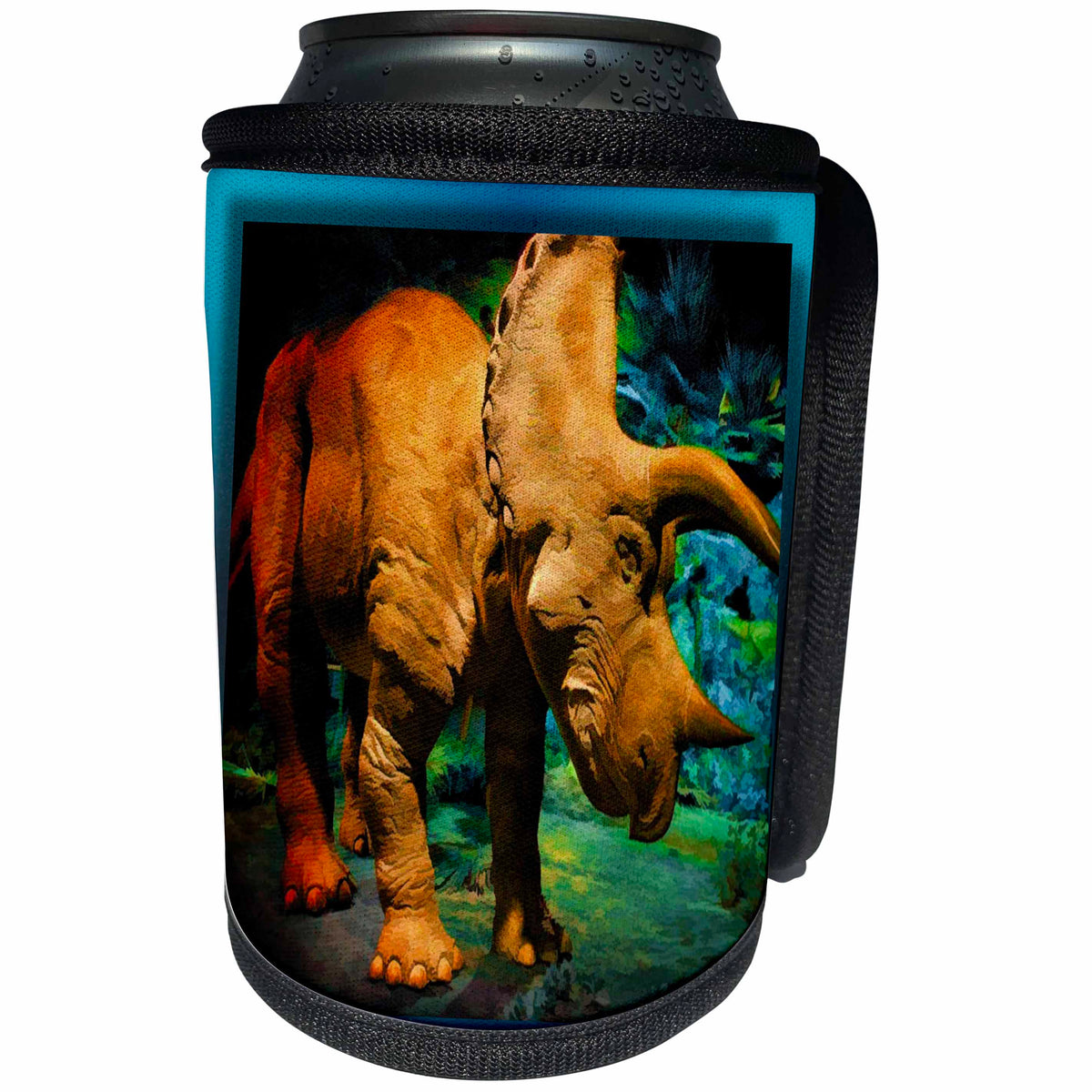 3dRose Susan Brown Designs Animal Themes - Triceratops - Can Cooler Bottle Wrap (cc_25875)
