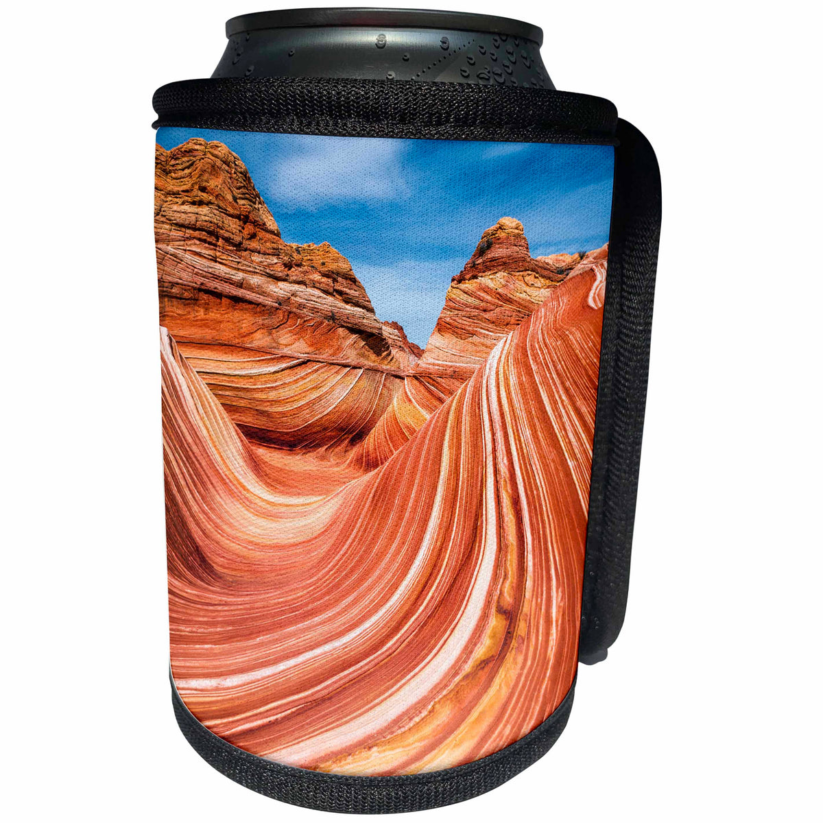 3dRose Danita Delimont - Arizona - The Wave, Paria-Vermilion Cliffs Wilderness, Arizona, Usa - Can Cooler Bottle Wrap (cc_258751)