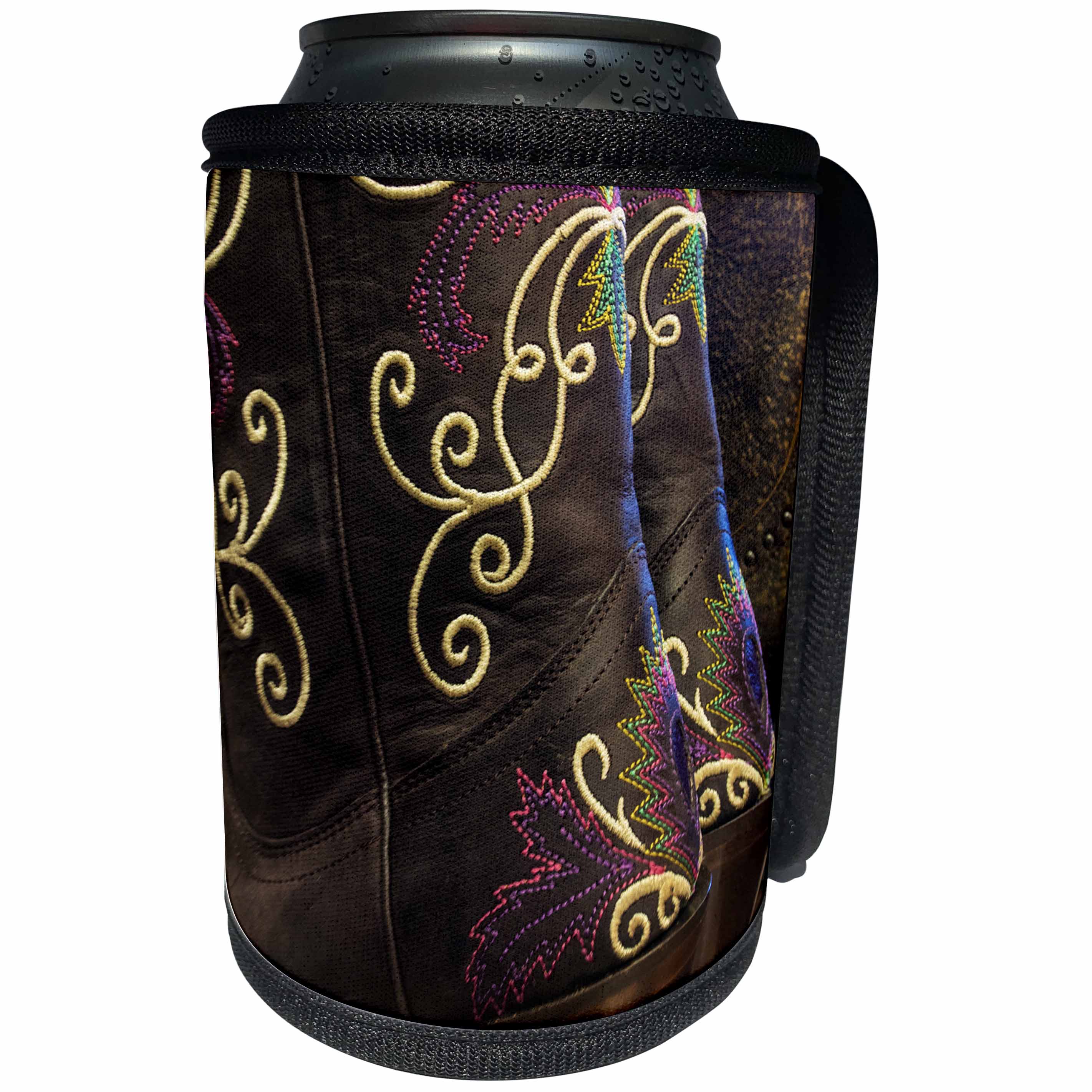 3dRose Danita Delimont - Textiles - USA, Arizona, new cowboy boots - Can Cooler Bottle Wrap (cc_258756)