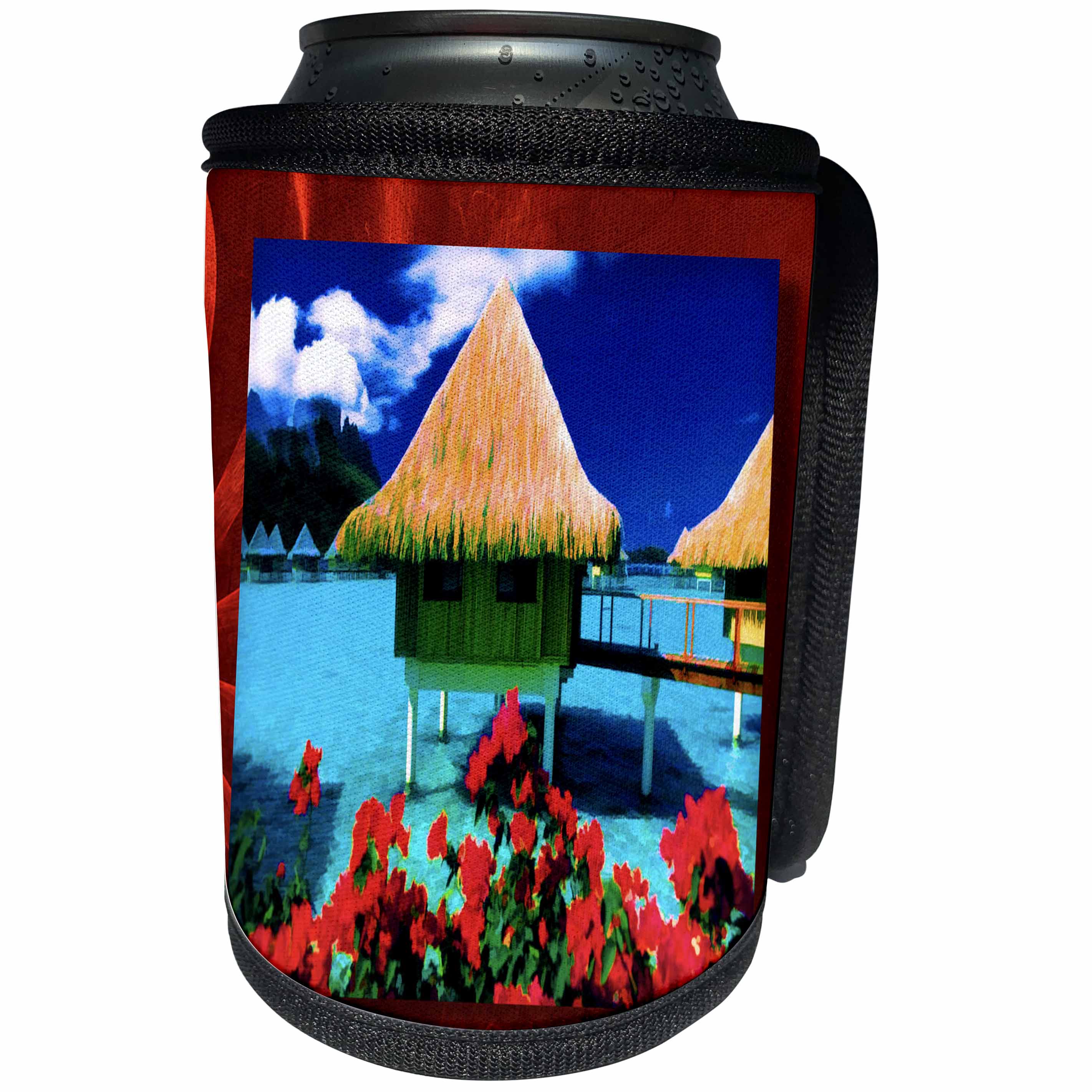 3dRose Susan Brown Designs Places Themes - Vacation in Tahiti - Can Cooler Bottle Wrap (cc_25877)