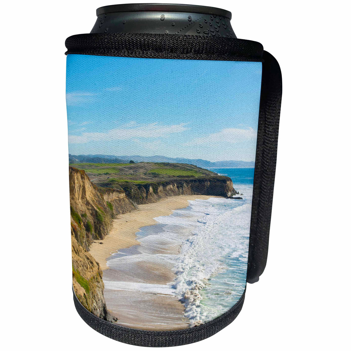 3dRose Danita Delimont - Beaches - Cliffside beach coastline of Half Moon Bay, California - Can Cooler Bottle Wrap (cc_258795)