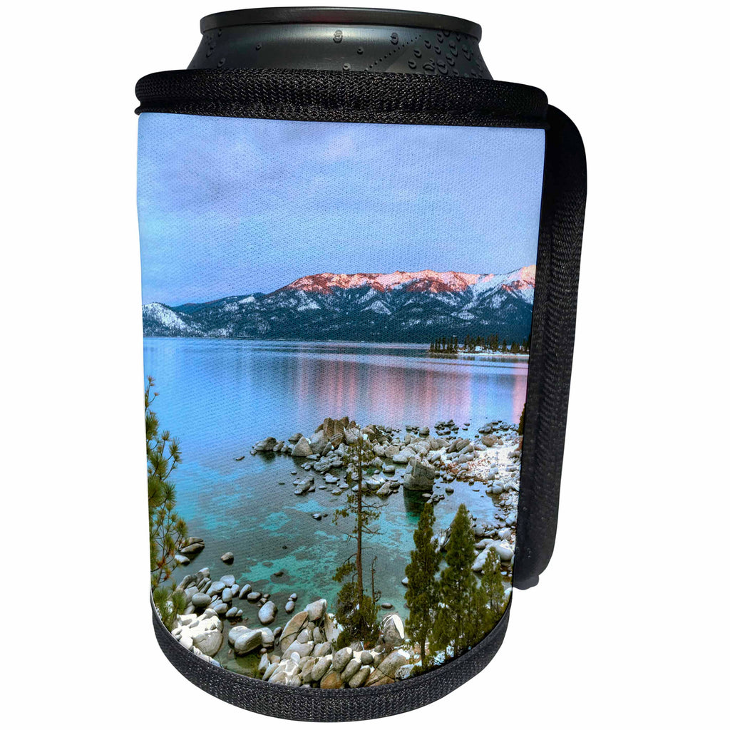 3dRose Danita Delimont - Lakes - USA, California, Lake Tahoe. Lake overview at sunrise. - Can Cooler Bottle Wrap (cc_258814)