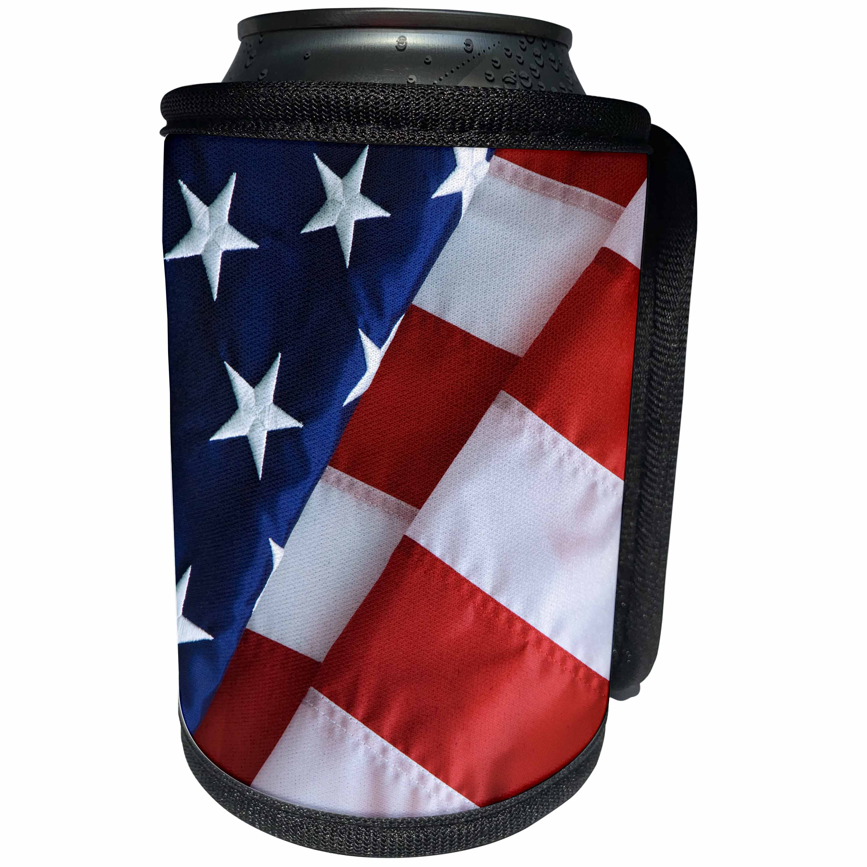 3dRose USA, California. Partial view of American flag. - Can Cooler Bottle Wrap (cc_258818)