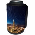 3dRose Danita Delimont - Cities - California, San Francisco. Star trails above Transamerica Building. - Can Cooler Bottle Wrap (cc_258825)