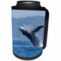 3dRose Danita Delimont - Whales - USA, California, La Jolla. Humpback whale jumps from the water - Can Cooler Bottle Wrap (cc_258837)