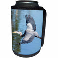 3dRose Danita Delimont - Birds - USA, California. Great blue heron flying over lake. - Can Cooler Bottle Wrap (cc_258842)