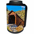 3dRose Danita Delimont - Bridges - Bridgeport covered bridge over the Yuba River, Penn Valley, California - Can Cooler Bottle Wrap (cc_258876)