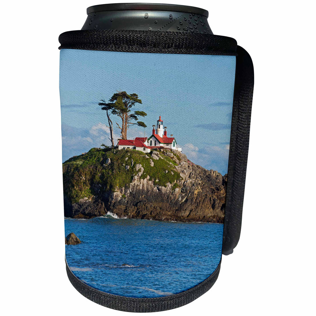 3dRose Danita Delimont - Lighthouses - California, Crescent City, Battery Point Lighthouse - Can Cooler Bottle Wrap (cc_258893)