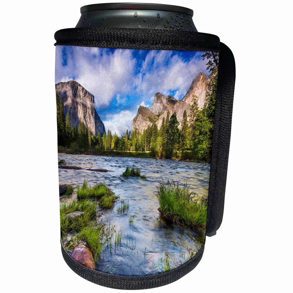 3dRose Danita Delimont - Rivers - Gates of the Valley landscape, Yosemite valley, California, Usa - Can Cooler Bottle Wrap (cc_259021)