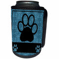 3dRose Doreen Erhardt Animal Print Collection - Cheetah Print Paw in Turquiose - Can Cooler Bottle Wrap (cc_25903)