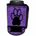 3dRose Doreen Erhardt Animal Print Collection - Cheetah Print Paw in Purple - Can Cooler Bottle Wrap (cc_25906)