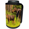 3dRose Danita Delimont - Moose - USA, Colorado, Rocky Mountain National Park. Cow moose and calf. - Can Cooler Bottle Wrap (cc_259067)