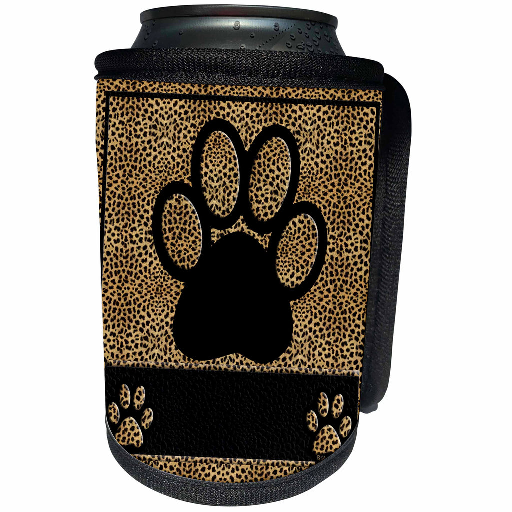 3dRose Doreen Erhardt Animal Print Collection - Cheetah Print Paw - Can Cooler Bottle Wrap (cc_25907)