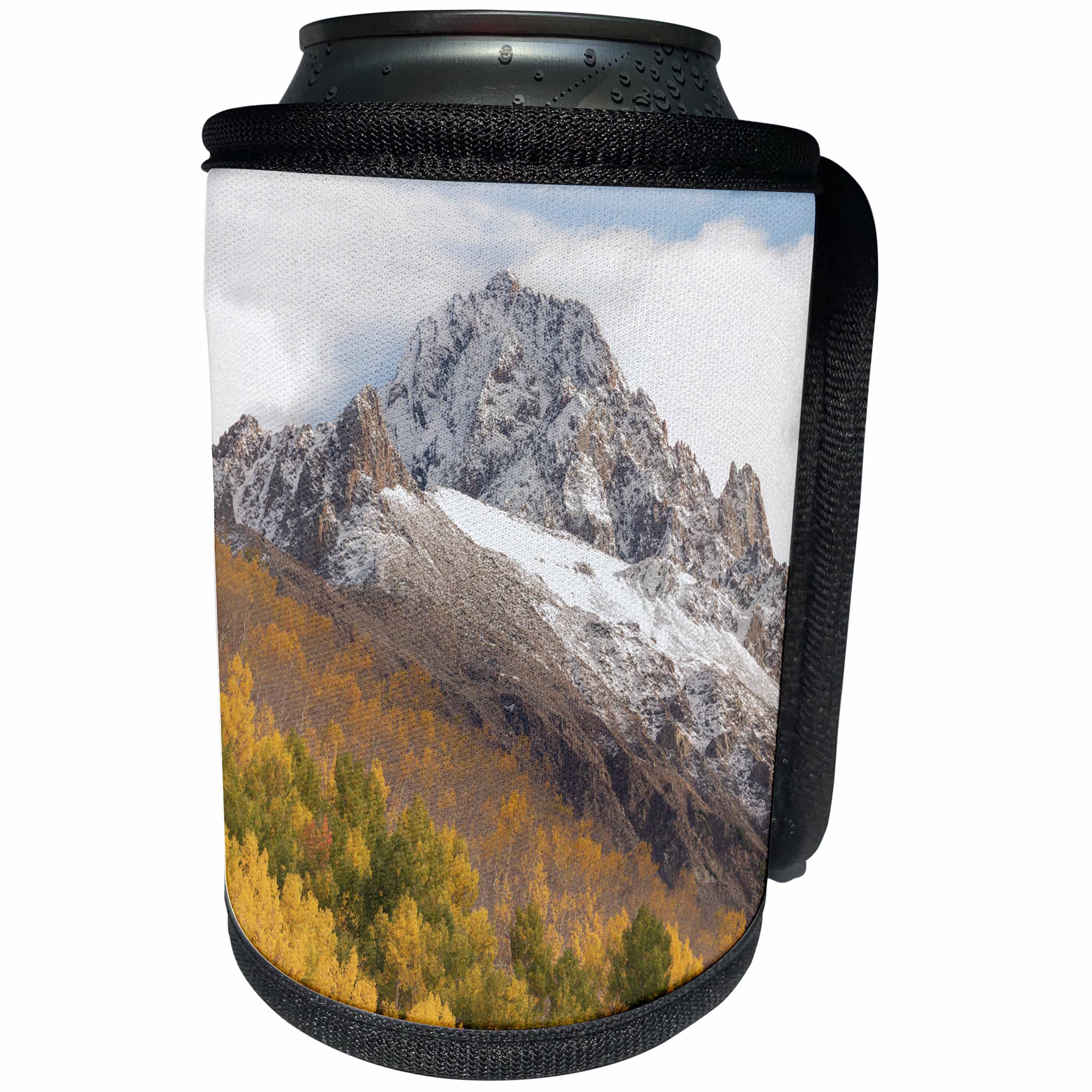 3dRose Danita Delimont - Mountain - Colorado, Uncompahgre National Forest. Mt. Sneffels and autumn aspens. - Can Cooler Bottle Wrap (cc_259094)