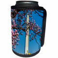 3dRose Danita Delimont - Washington DC - Washington DC. Washington Monument springtime with blooming trees. - Can Cooler Bottle Wrap (cc_259156)