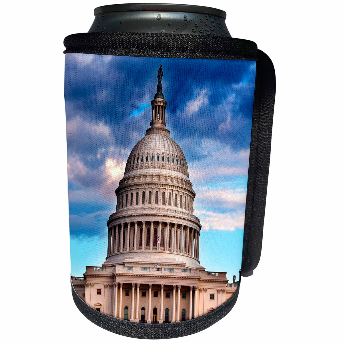 3dRose Danita Delimont - Washington DC - US Capitol building, Washington DC - Can Cooler Bottle Wrap (cc_259159)
