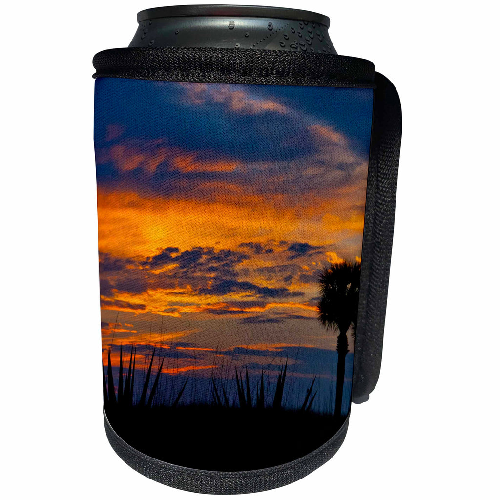 3dRose Danita Delimont - Sunsets - USA, Florida, Sarasota, Sunset, Crescent Beach Siesta Key Sunset - Can Cooler Bottle Wrap (cc_259165)