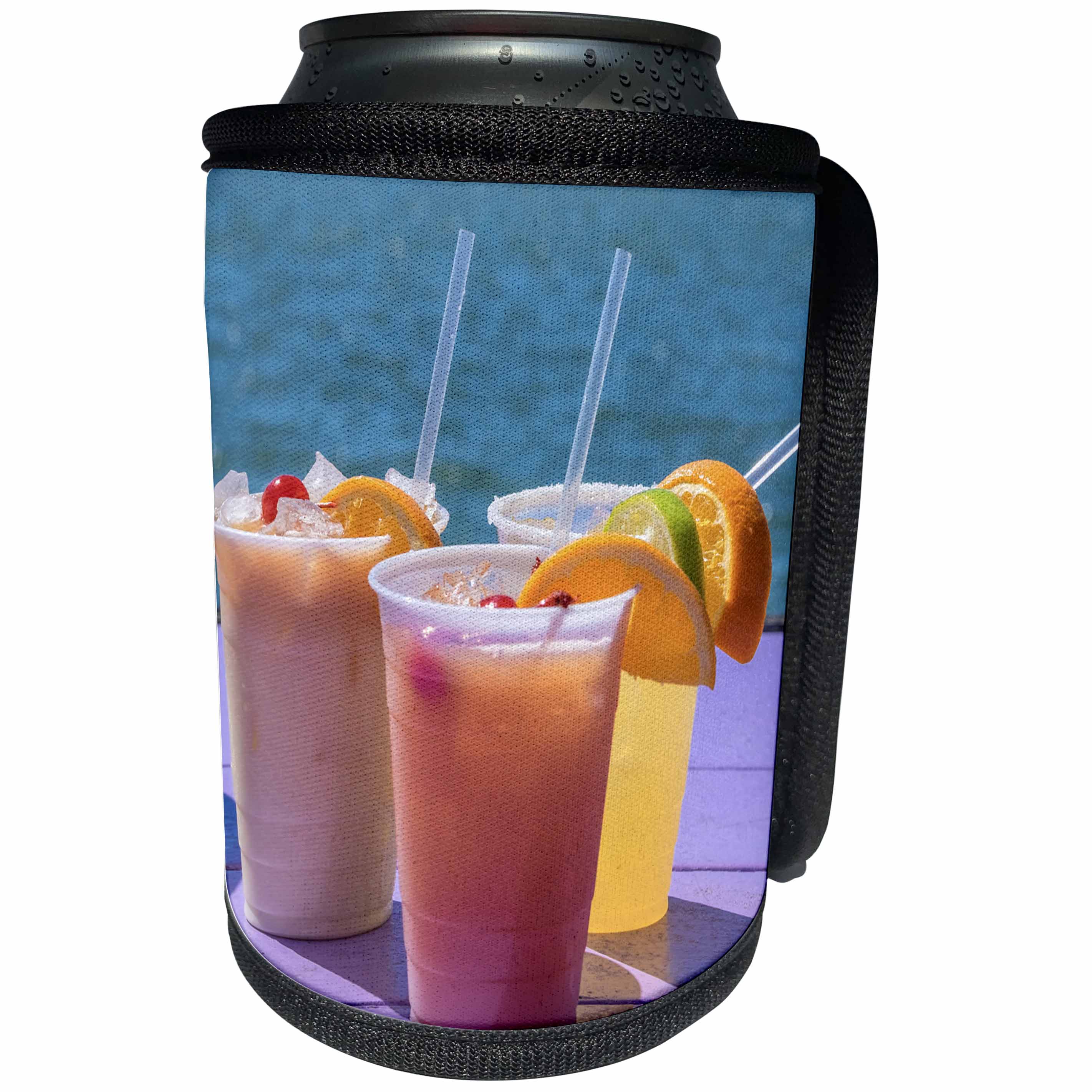 3dRose Danita Delimont - Beverages - Tropical drinks, Intracoastal waterway, Florida, Usa - Can Cooler Bottle Wrap (cc_259199)