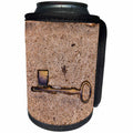 3dRose Danita Delimont - objects - USA, Savannah, Key in cement in sidewalk. - Can Cooler Bottle Wrap (cc_259208)