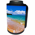 3dRose Danita Delimont - Beaches - Empty beach and blue waters on Hanalei Bay, Island of Kauai, Hawaii - Can Cooler Bottle Wrap (cc_259231)