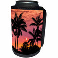 3dRose Danita Delimont - Sunsets - Silhouetted palm trees at sunset, Kona Coast, The Big Island, Hawaii - Can Cooler Bottle Wrap (cc_259238)