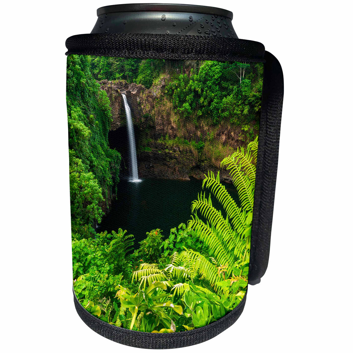 3dRose Danita Delimont - Waterfalls - Rainbow Falls, Wailuku River SP, Hilo, The Big Island, Hawaii, Usa - Can Cooler Bottle Wrap (cc_259242)