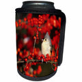 3dRose Danita Delimont - Birds - Tufted Titmouse in Common Winterberry in winter, Marion Co, Illinois - Can Cooler Bottle Wrap (cc_259299)