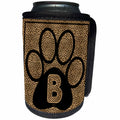 3dRose Doreen Erhardt Monogrammed Collection - Letter B Standard Cheetah Print Cat Paw - Can Cooler Bottle Wrap (cc_25935)