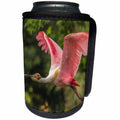 3dRose Danita Delimont - Birds - USA, Louisiana, Jefferson Island. Roseate spoonbill in flight. - Can Cooler Bottle Wrap (cc_259365)