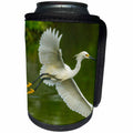 3dRose Danita Delimont - birds - USA, Louisiana, Jefferson Island. Snowy egret in flight over lake. - Can Cooler Bottle Wrap (cc_259371)