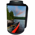 3dRose Danita Delimont - Lakes - A canoe on the shore of Bald Mountain Pond at sunrise. Maine. - Can Cooler Bottle Wrap (cc_259410)