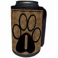 3dRose Doreen Erhardt Monogrammed Collection - Letter I Standard Cheetah Print Cat Paw - Can Cooler Bottle Wrap (cc_25942)
