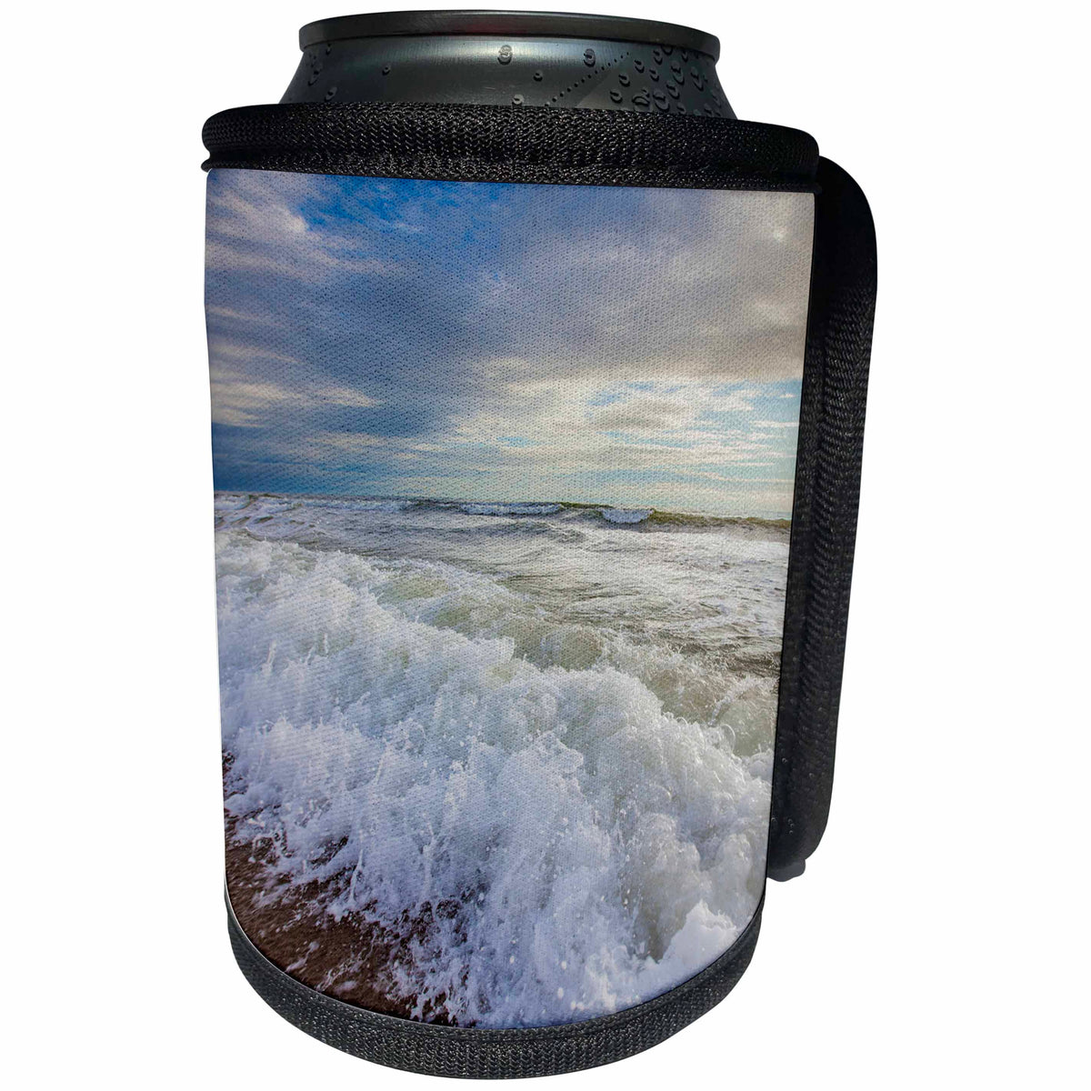 3dRose Danita Delimont - Oceans - Surf at Nauset Light Beach, Cape Cod Seashore, Eastham, Massachusetts. - Can Cooler Bottle Wrap (cc_259432)