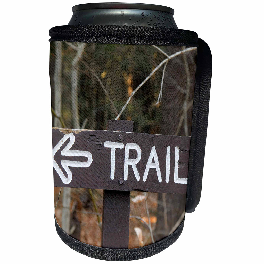 3dRose Danita Delimont - Signs - Sign in Mohawk Trail State Forest, Massachusetts, USA - Can Cooler Bottle Wrap (cc_259450)