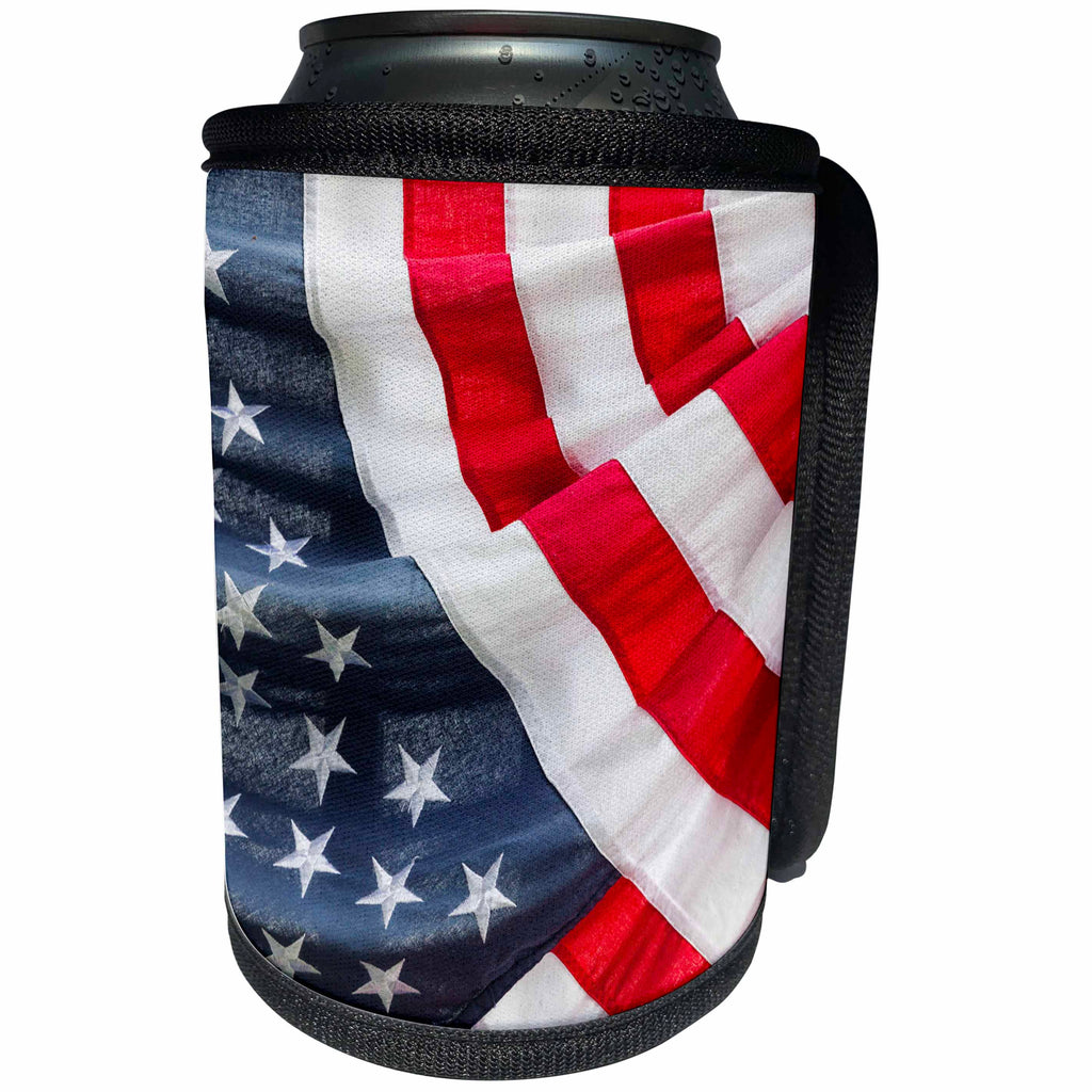 3dRose Danita Delimont - Flags - Massachusetts, Cape Ann, 4th of July American flag - Can Cooler Bottle Wrap (cc_259454)