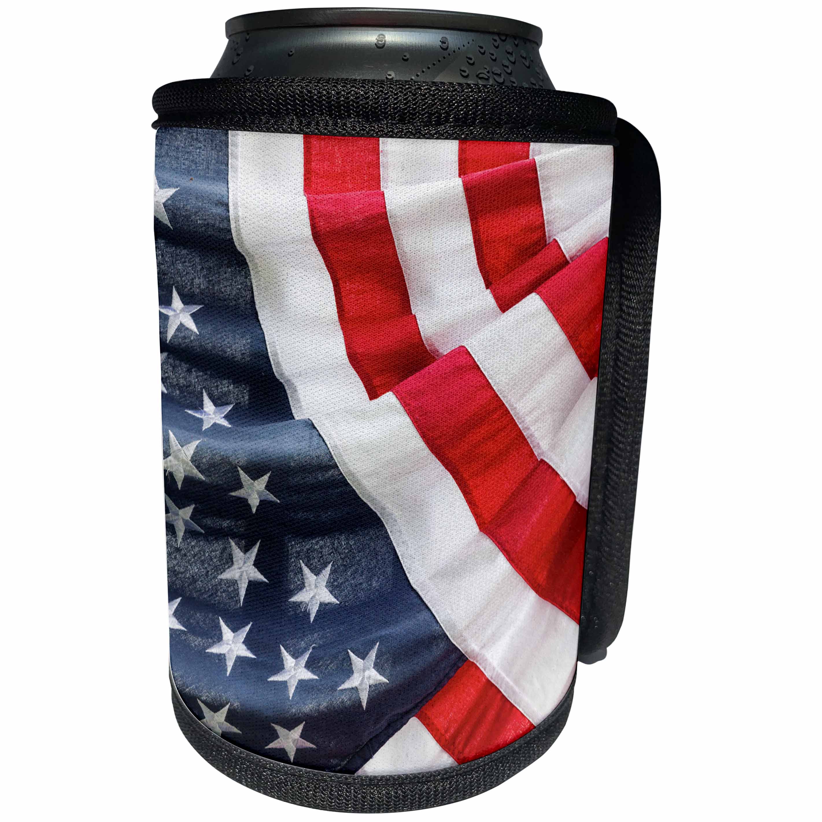 3dRose Danita Delimont - Flags - Massachusetts, Cape Ann, 4th of July American flag - Can Cooler Bottle Wrap (cc_259454)