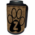 3dRose Letter Z Standard Cheetah Print Cat Paw - Can Cooler Bottle Wrap (cc_25959)