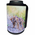 3dRose Danita Delimont - Coyotes - Usa, Montana, Red Rock Lakes NWR, two coyote pups playing. - Can Cooler Bottle Wrap (cc_259604)