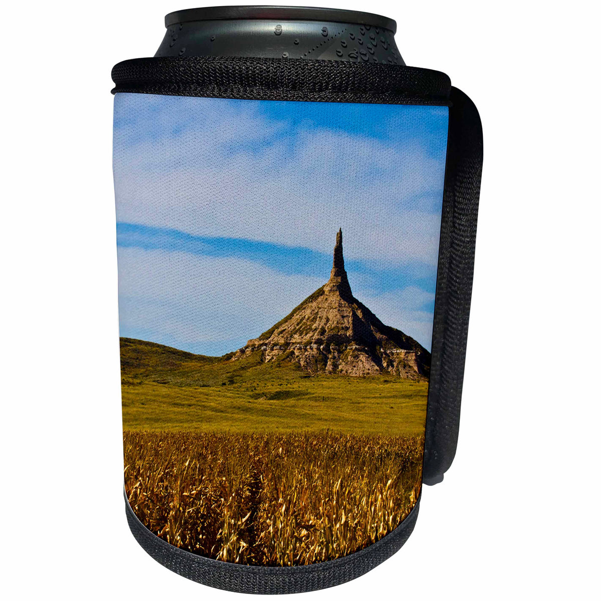 3dRose Danita Delimont - Rock Formations - USA, Nebraska, Kimball, Chimney Rock - Can Cooler Bottle Wrap (cc_259677)