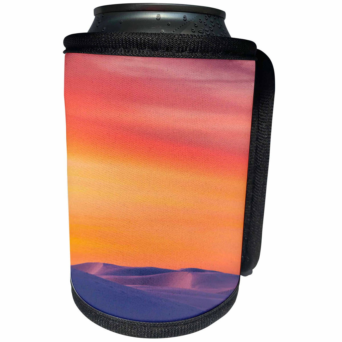 3dRose Danita Delimont - Deserts - USA, New Mexico, White Sands National Monument. Sunrise on desert sand - Can Cooler Bottle Wrap (cc_259735)