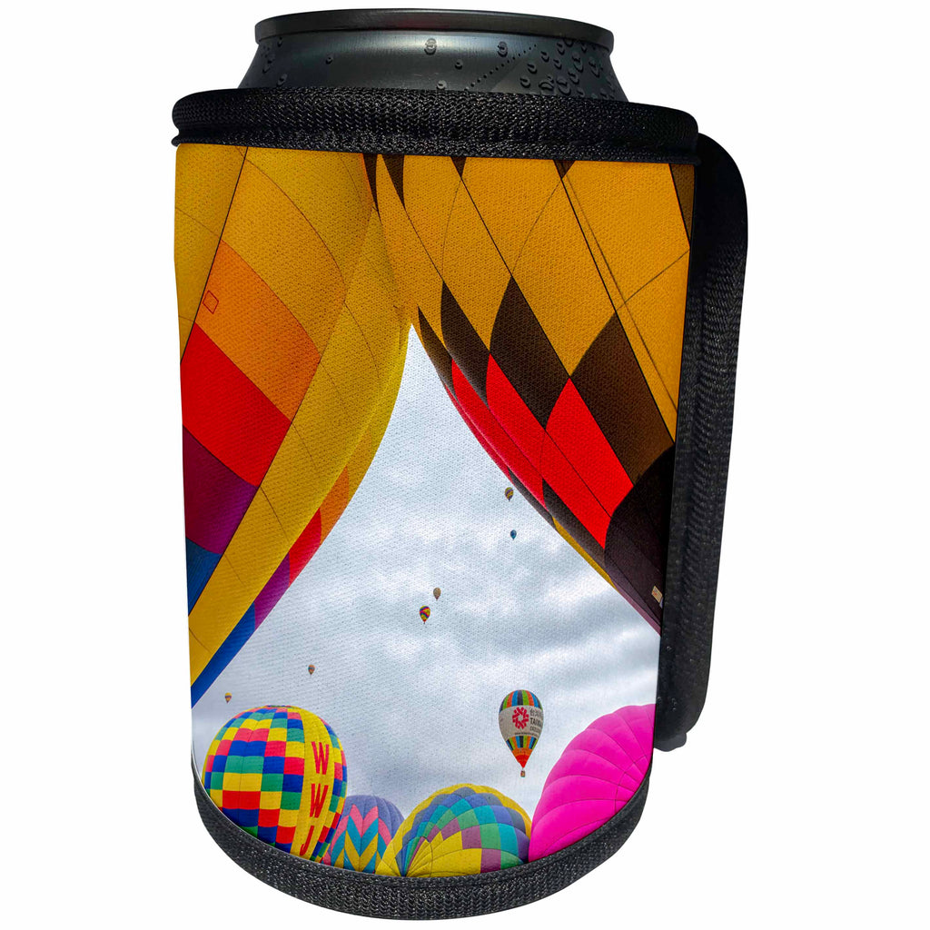 3dRose Danita Delimont - hot air balloons - The Albuquerque Balloon Fiesta, Albuquerque, New Mexico - Can Cooler Bottle Wrap (cc_259742)
