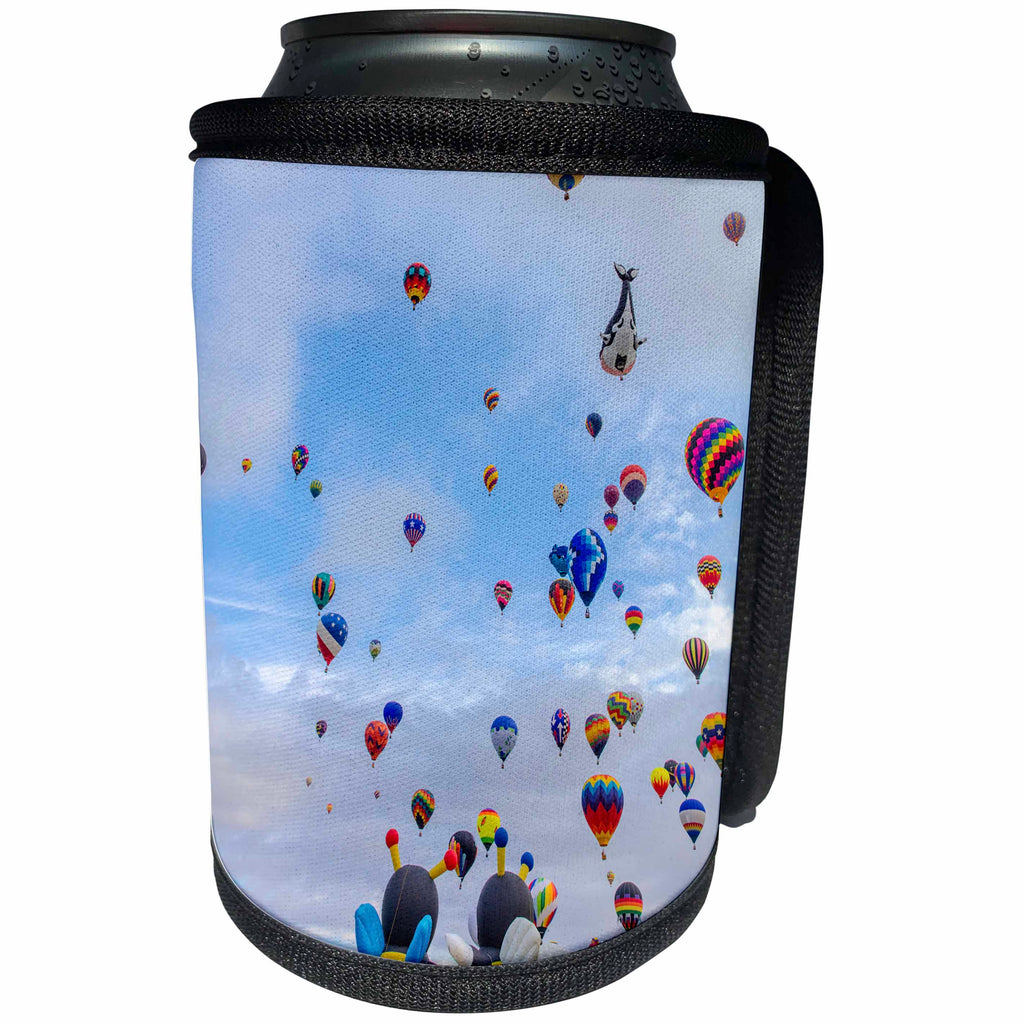 3dRose Danita Delimont - Hot Air Balloons - Hot Air Baloons, Albuquerque Balloon Fiesta, Albuquerque, New Mexico - Can Cooler Bottle Wrap (cc_259743)
